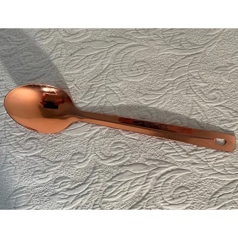 Copper Colored Serving Spoon Utensil Solid Metal Kitchen‎ Tool